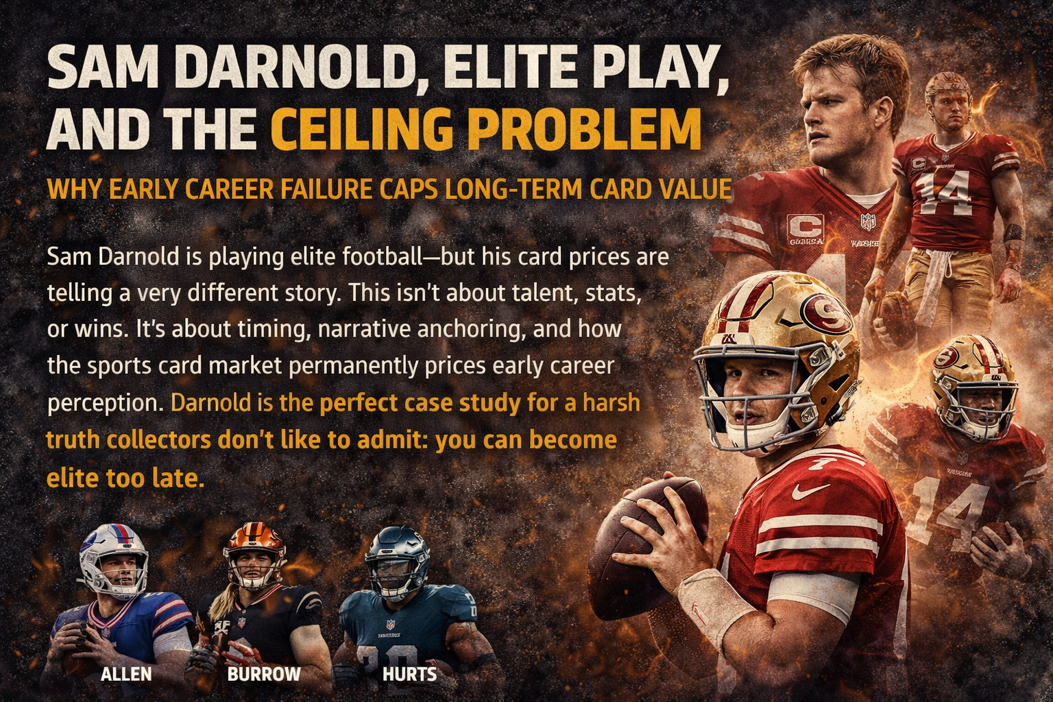 Sam Darnold, Elite Play, and the Ceiling Problem Why Early Career Failure Caps Long-Term Card Value